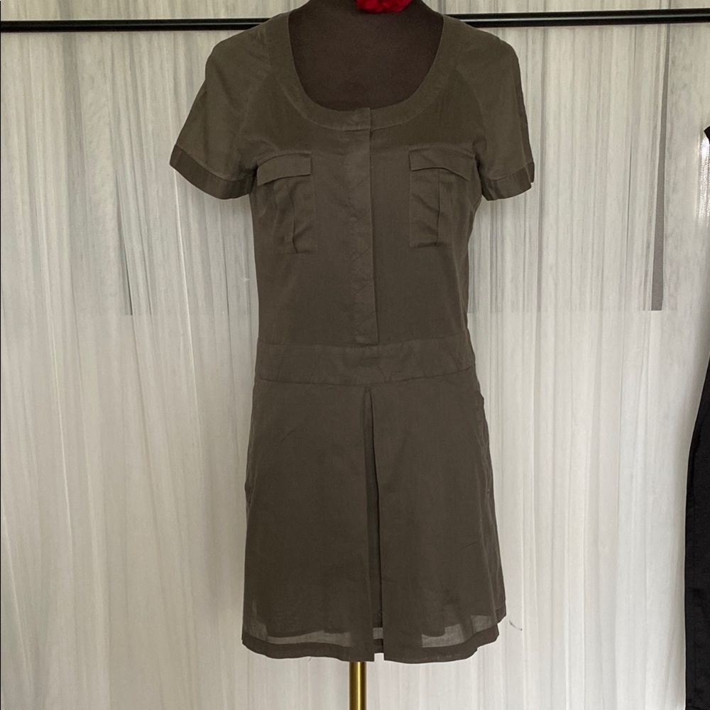 Filippa K 100% Cotton Light Brown Short Sleeve Dress Size M
